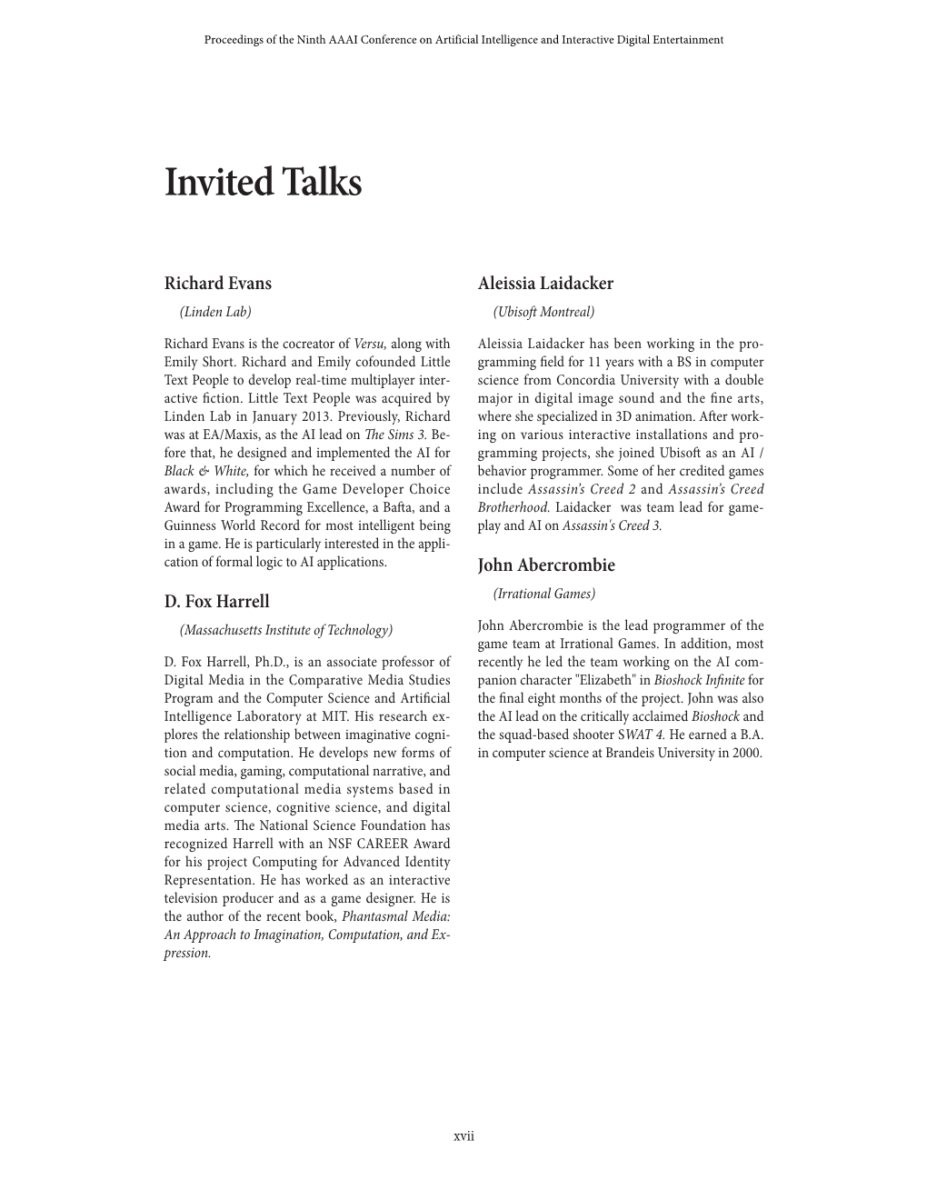 Invited Talks