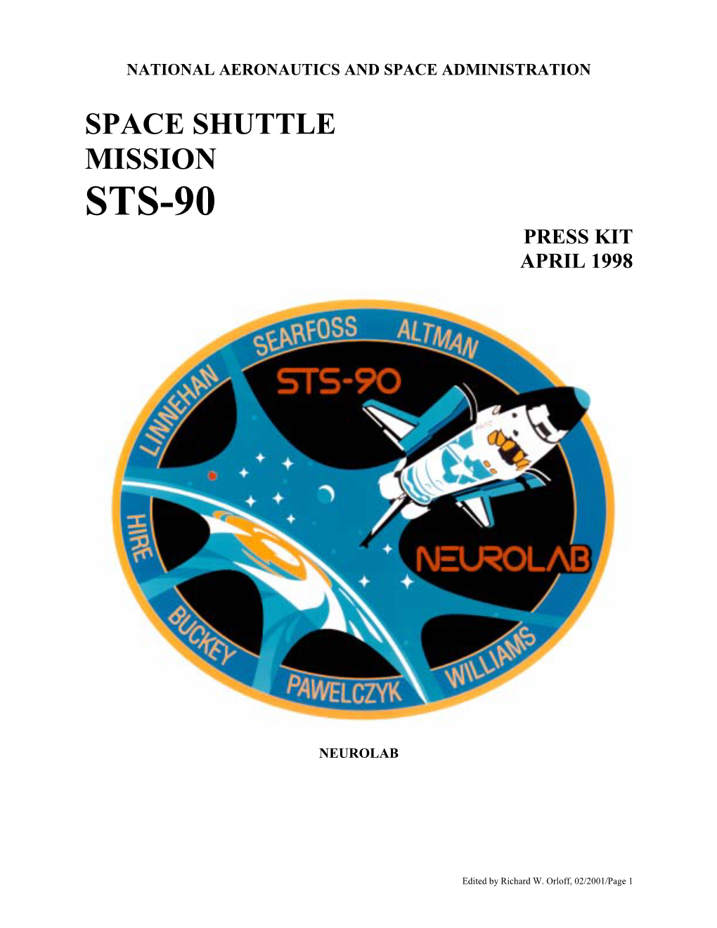 Sts-90 Press Kit April 1998