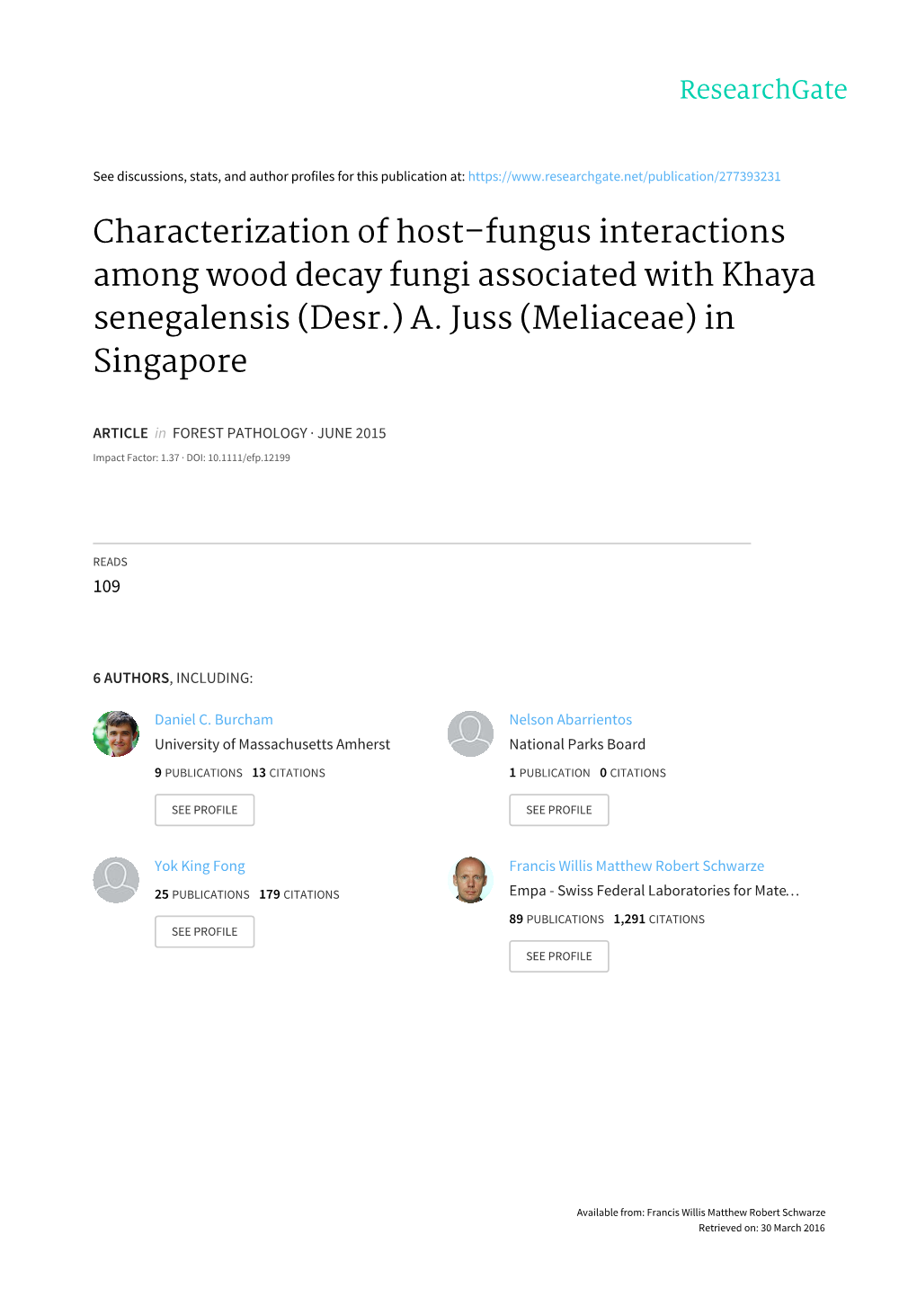 Characterization of Host–Fungus Interactions Among Wood Decay Fungi Associated with Khaya Senegalensis (Desr.) A