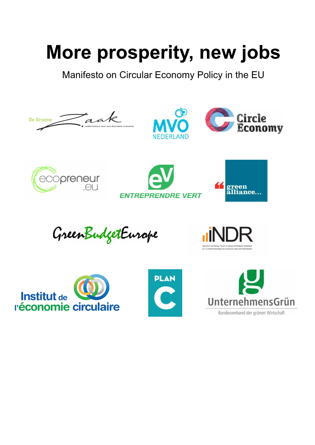 Manifesto on Circular Economy Policy in the EU