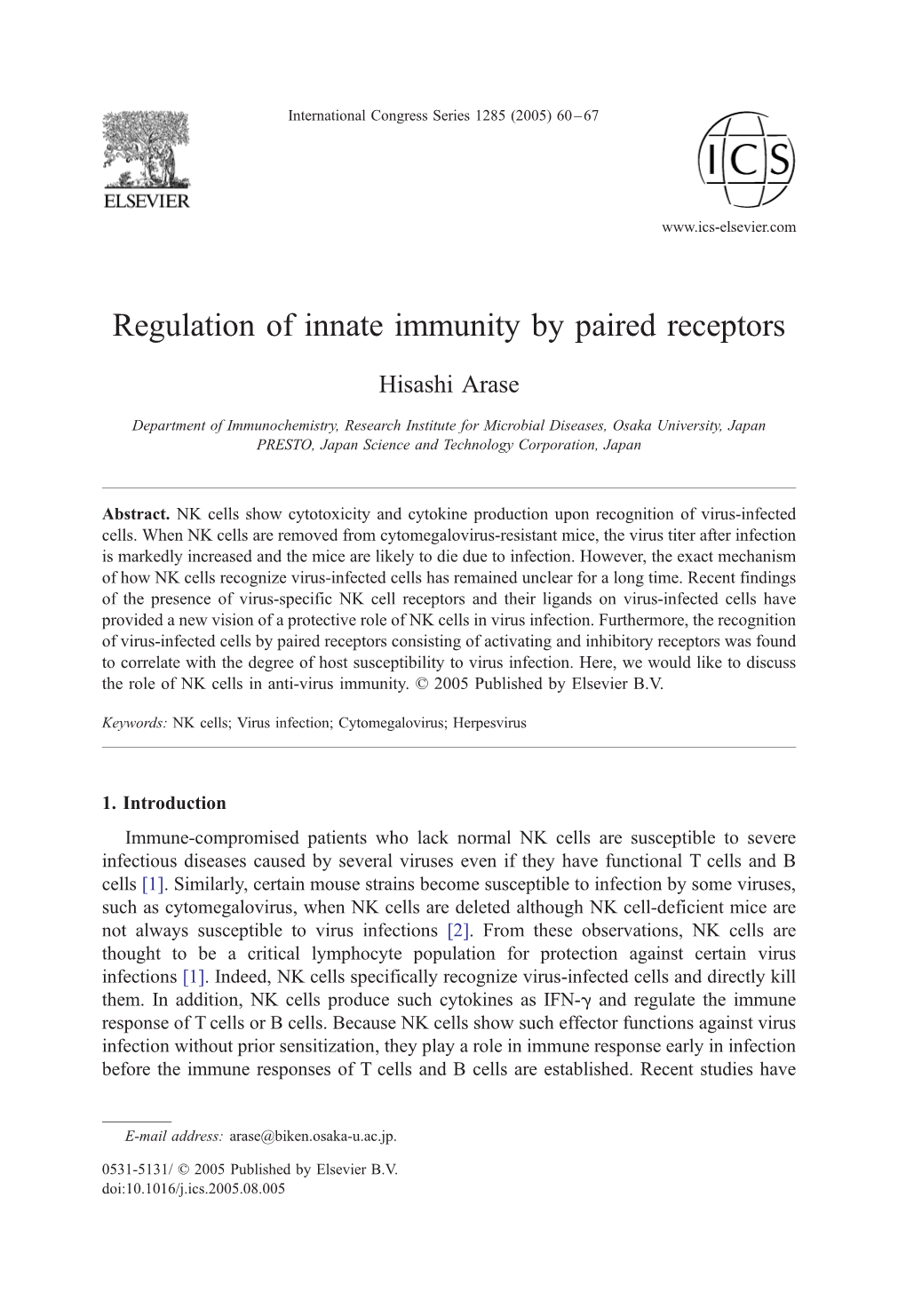 Regulation of Innate Immunity by Paired Receptors