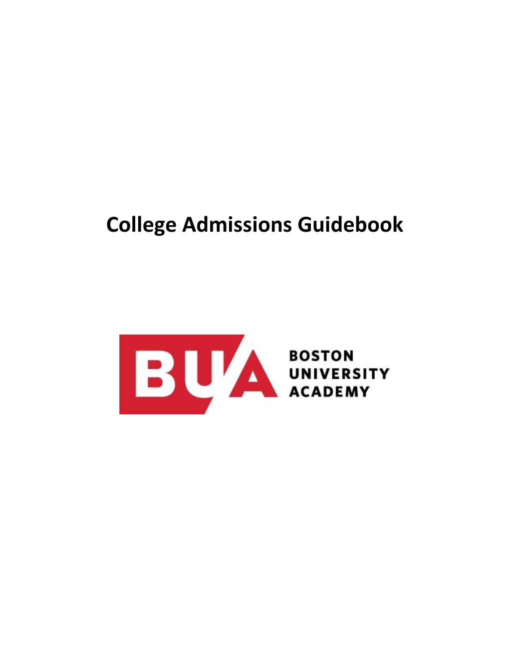College Admissions Guidebook