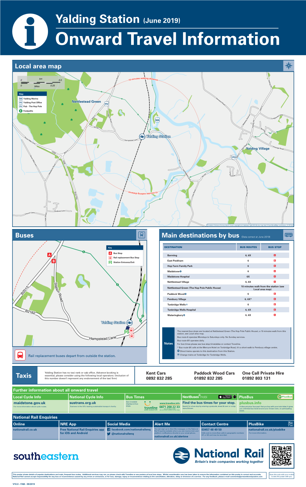 Yalding Station (June 2019) I Onward Travel Information Local Area Map