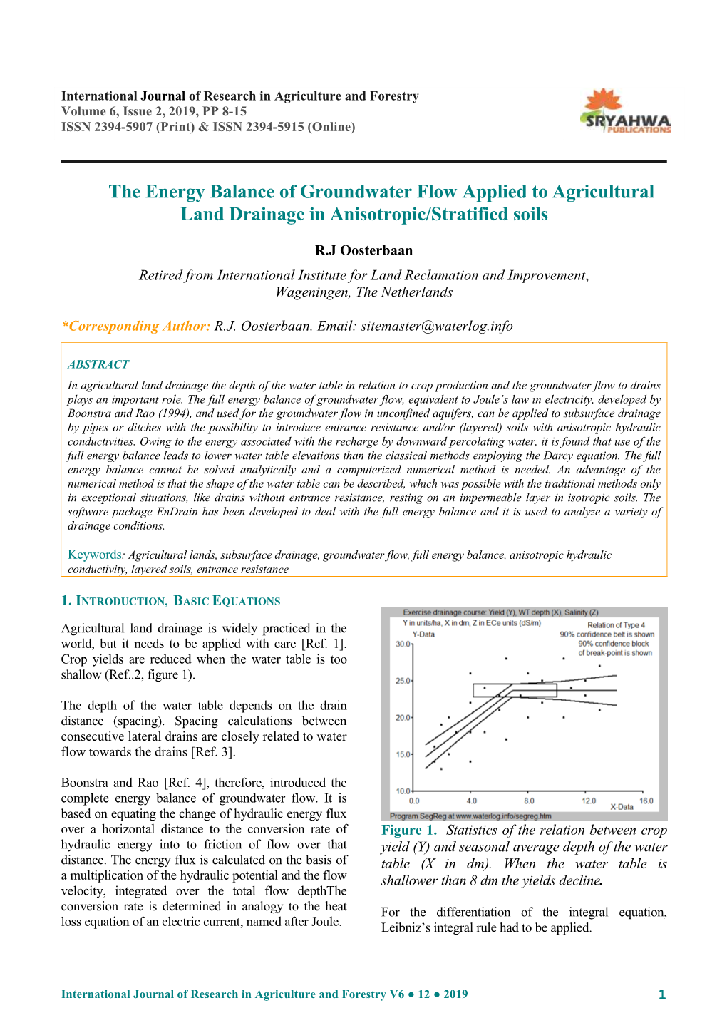 Subsurface Drainage Equations