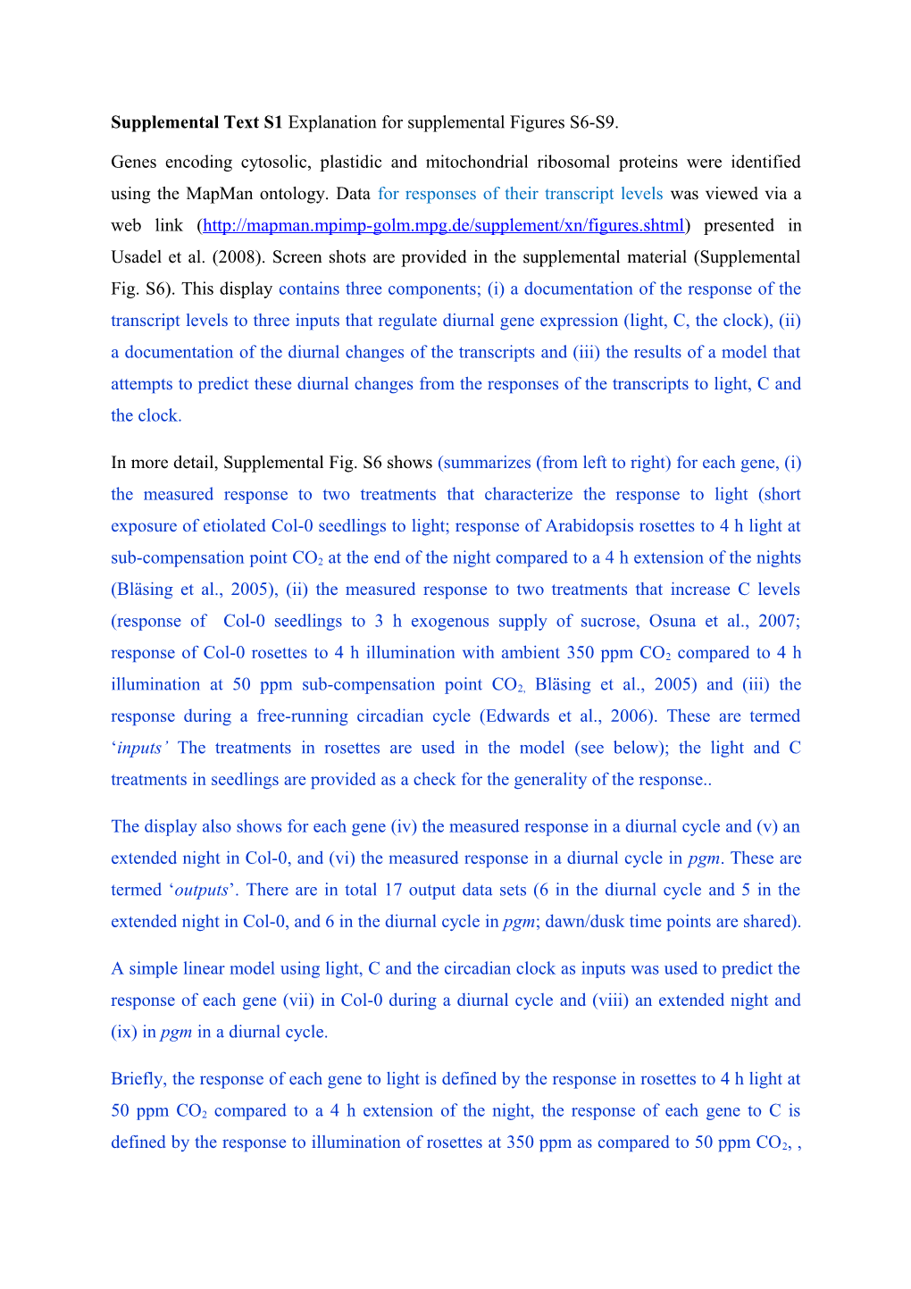 Supplemental Text S1 Explanation for Supplemental Figures S6-S9