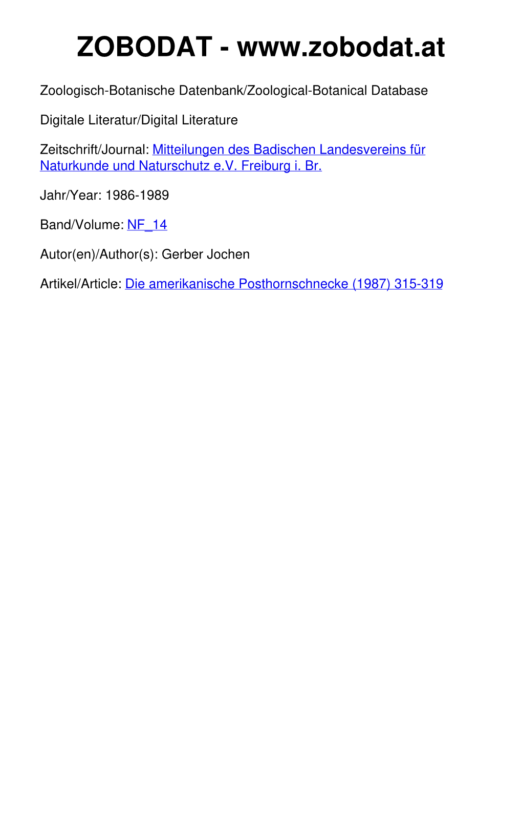 Die Amerikanische Posthornschnecke Menetus Dilatatus (Gould, 1841) Bei Freiburg I