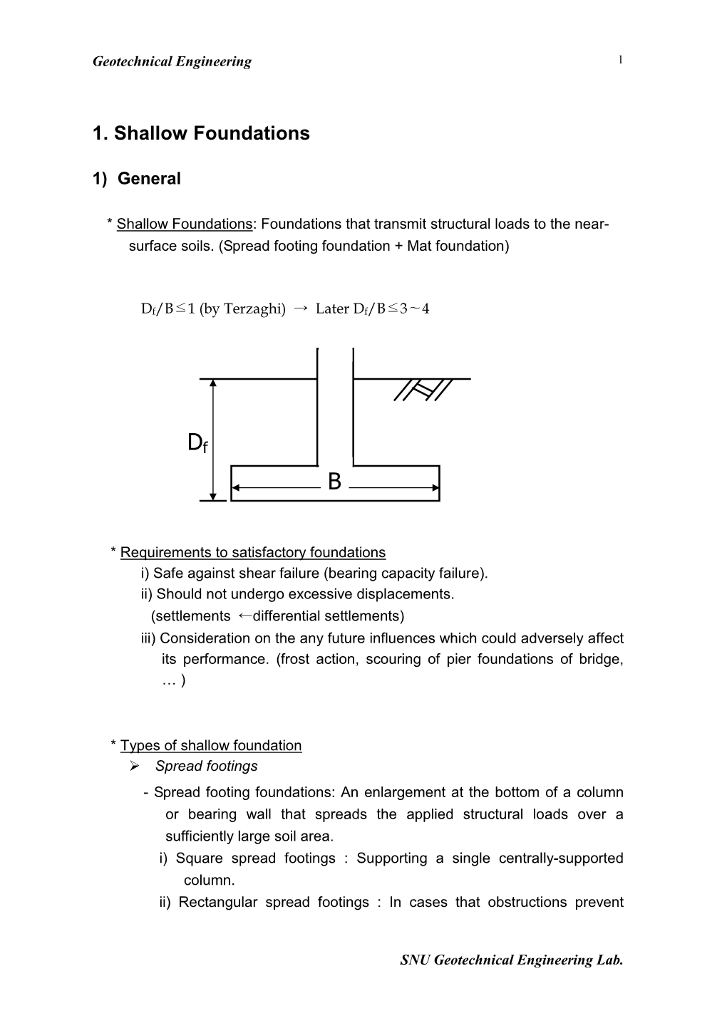 1. Shallow Foundations