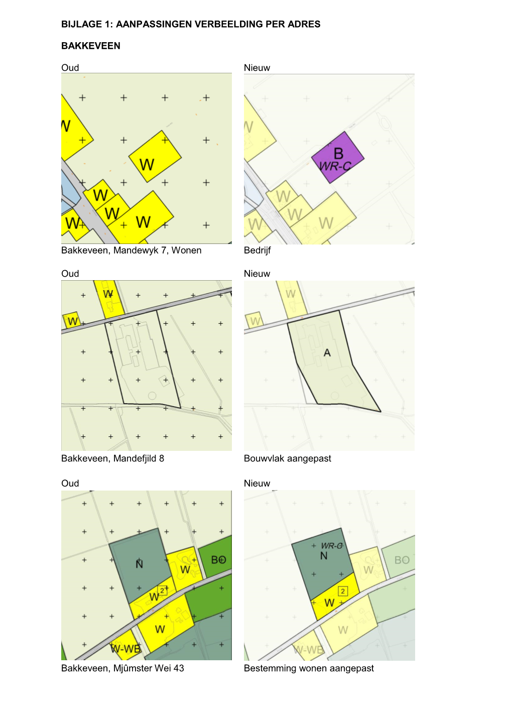 Bijlage 1: Aanpassingen Verbeelding Per Adres