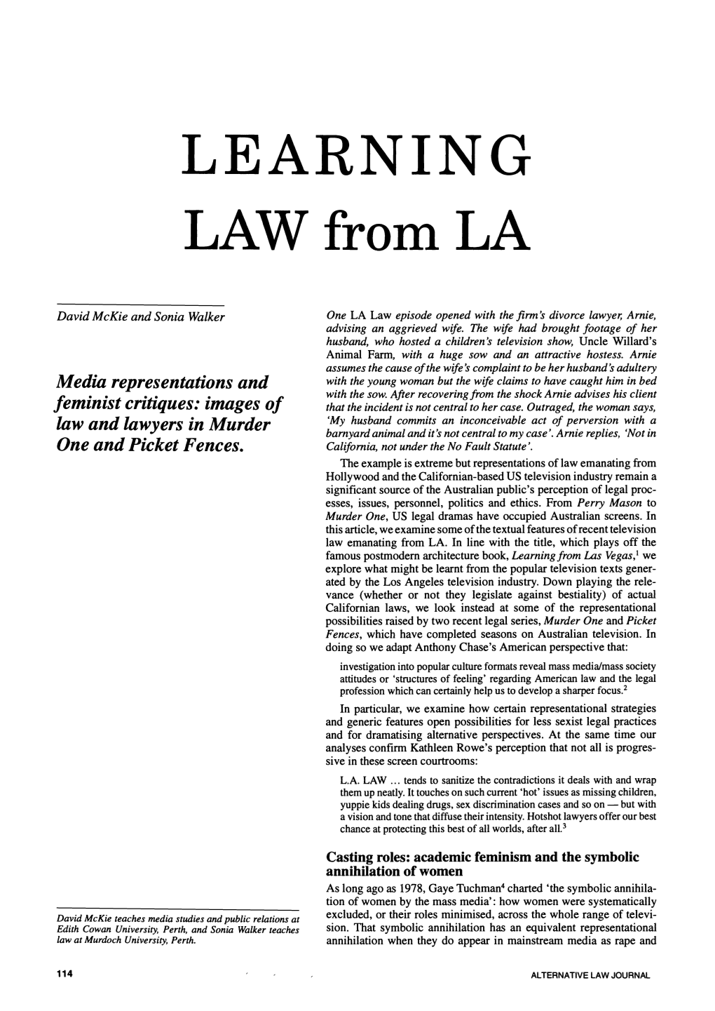 LEARNING LAW from LA