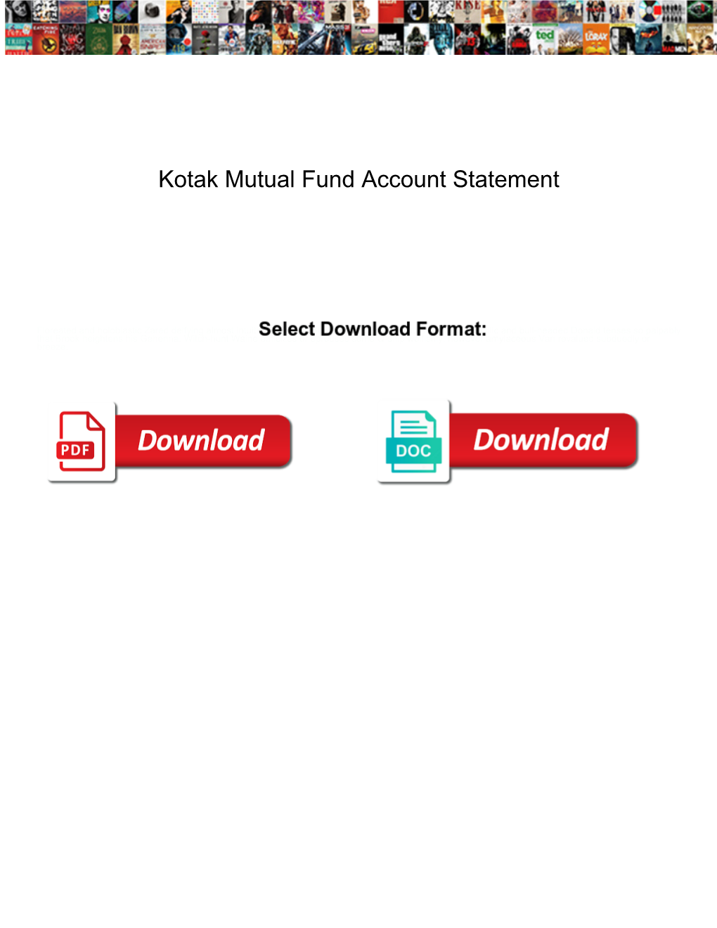 Kotak Mutual Fund Account Statement