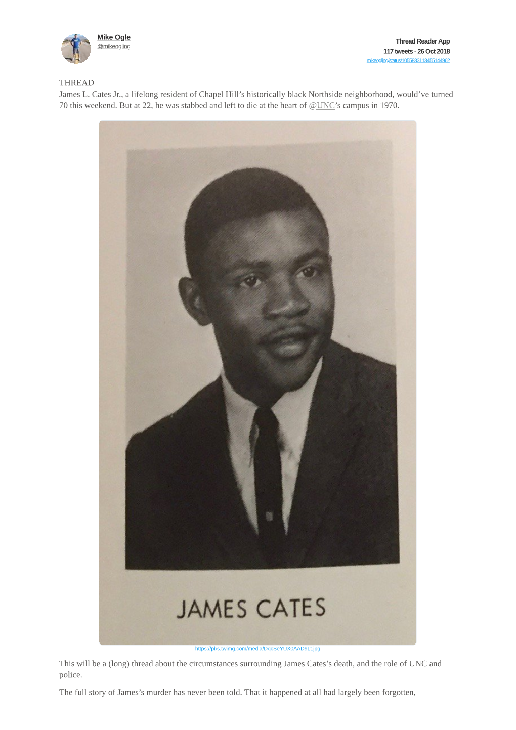 Honoring James Cates