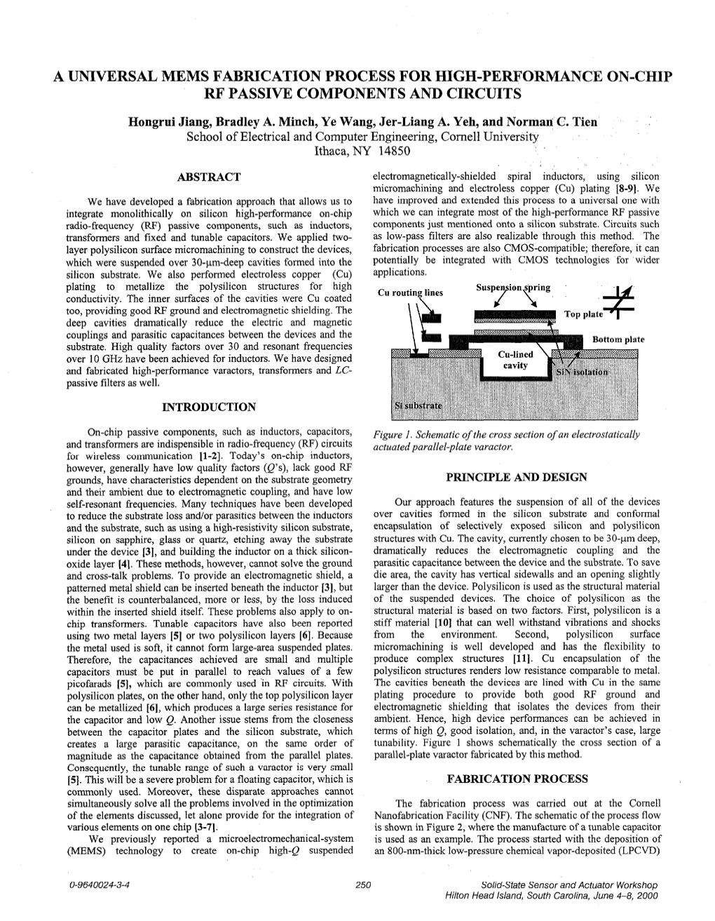 A Universal Mems Fabrication Process for High-Performance On-Chip Rf Passive Components and Circuits