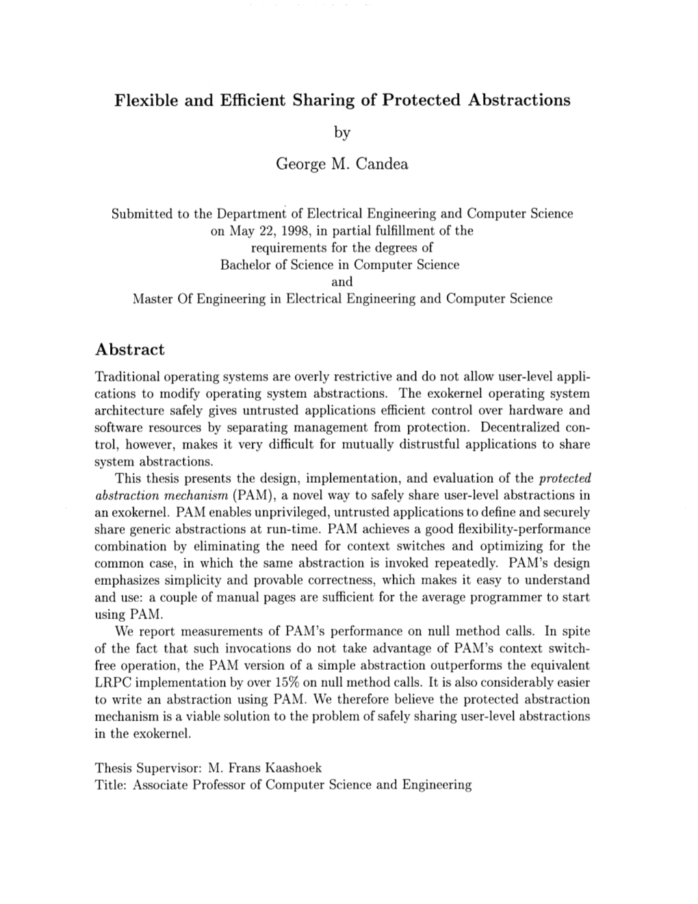 Flexible and Efficient Sharing of Protected Abstractions in An