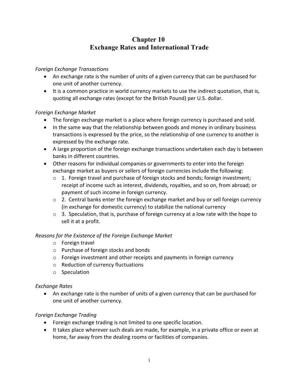 Exchange Rates and International Trade