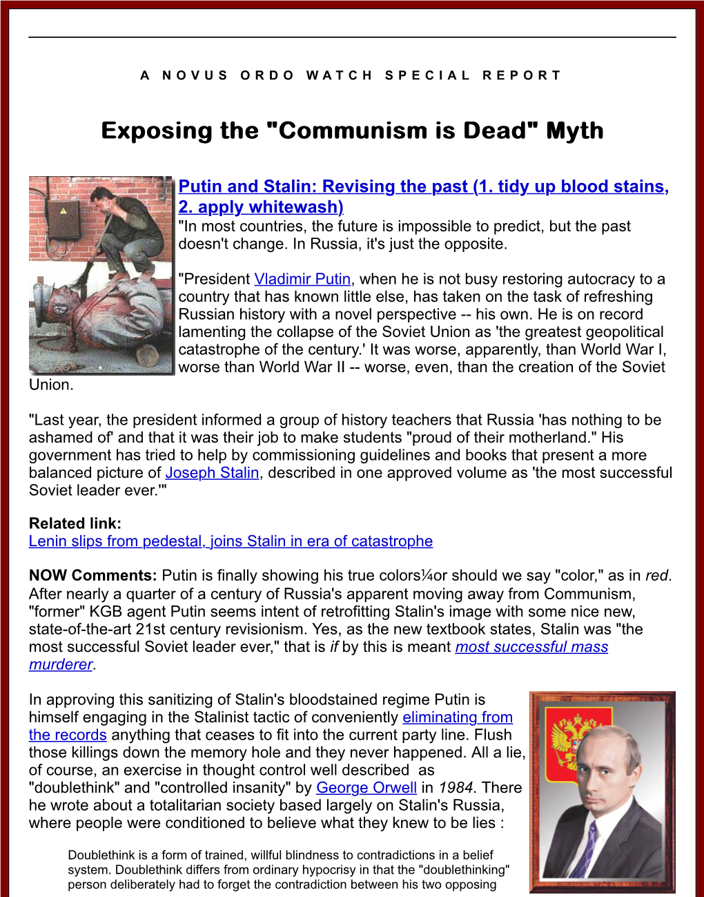 "Communism Is Dead" Myth