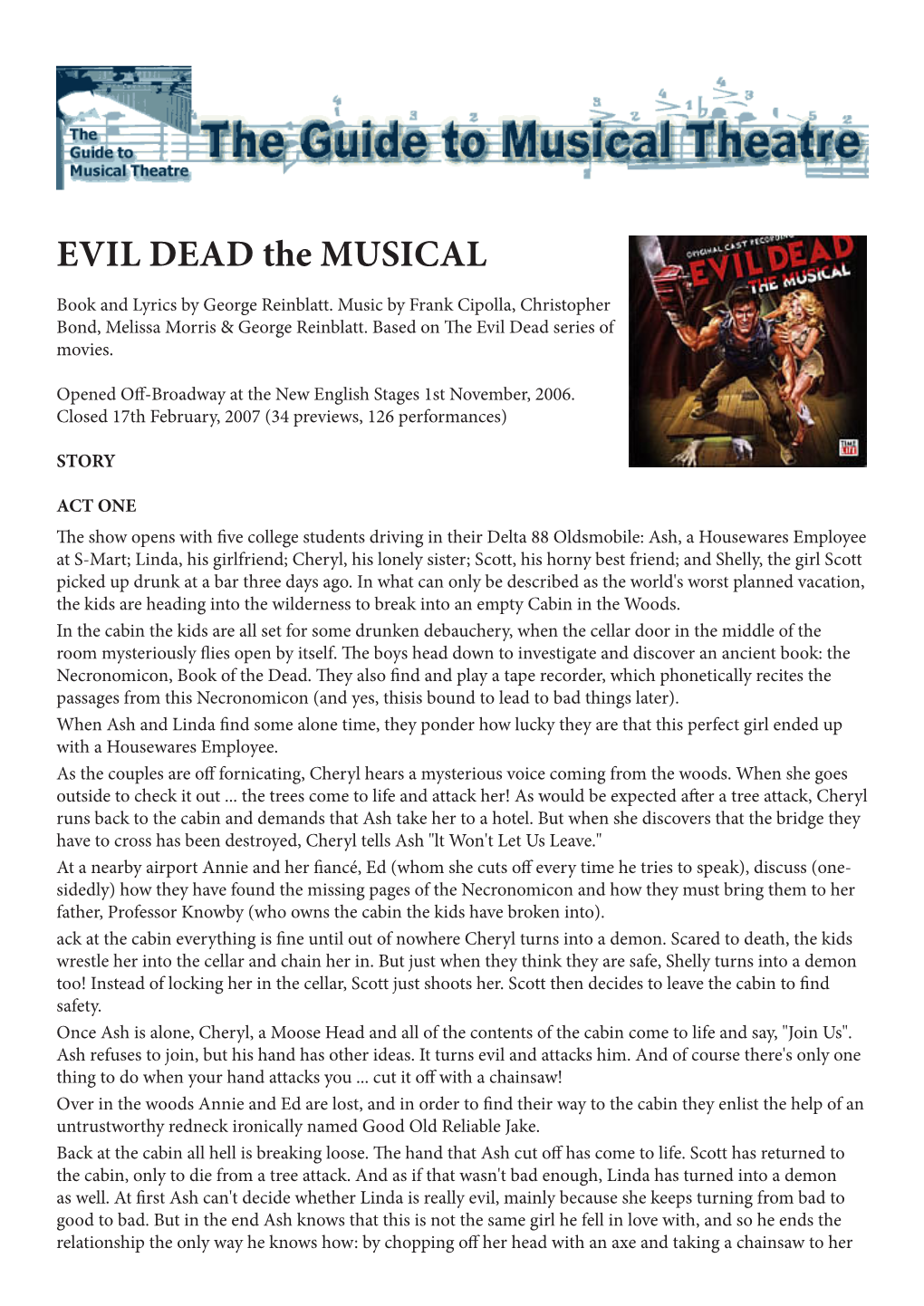 EVIL DEAD the MUSICAL