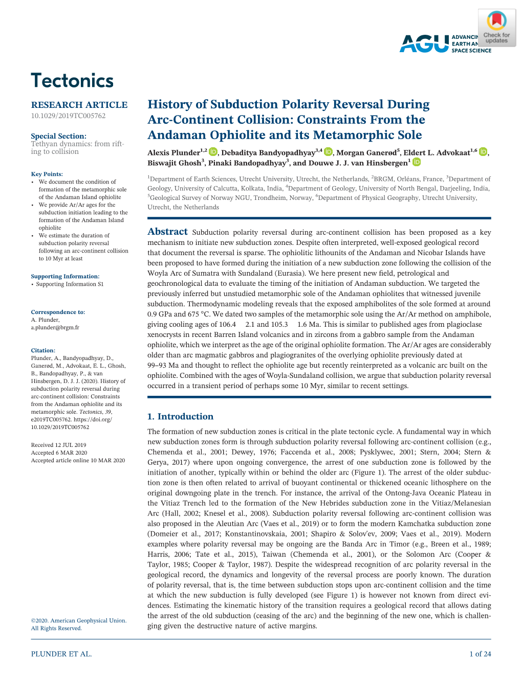 History of Subduction Polarity Reversal During Arc‐Continent Collision: Constraints from the Andaman Ophiolite and Its Metamorphic Sole