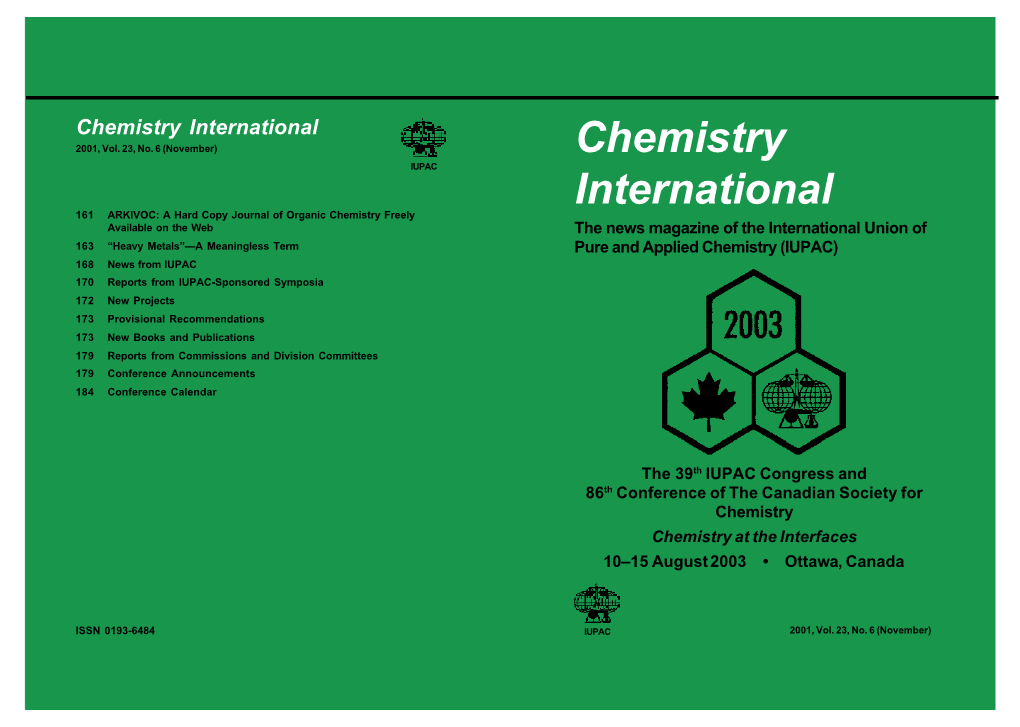 Chemistry International 2001, Vol