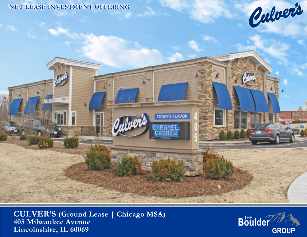 CULVER's (Ground Lease | Chicago MSA) 405 Milwaukee Avenue Lincolnshire, IL 60069