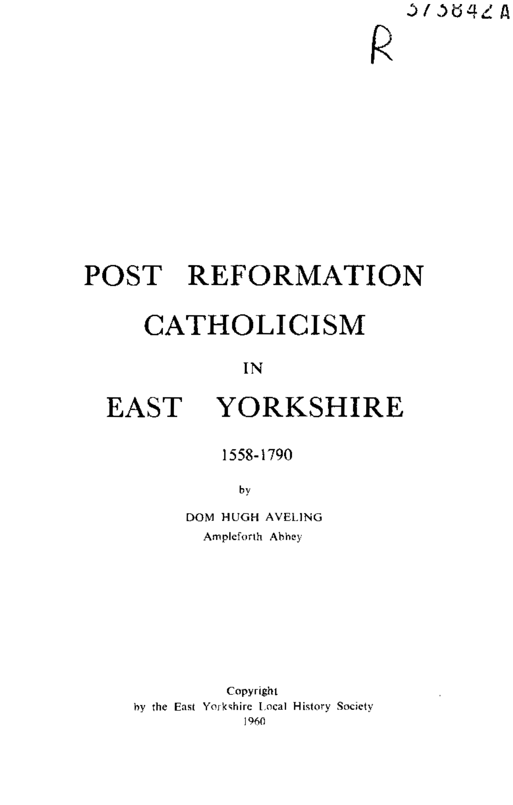 Post Reformation Catholicism