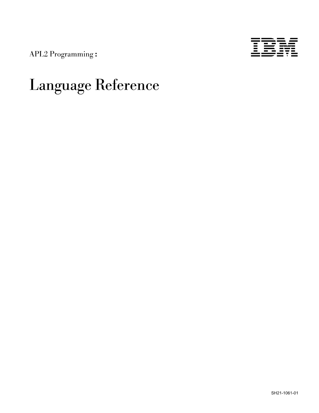 APL2 Programming: Language Reference