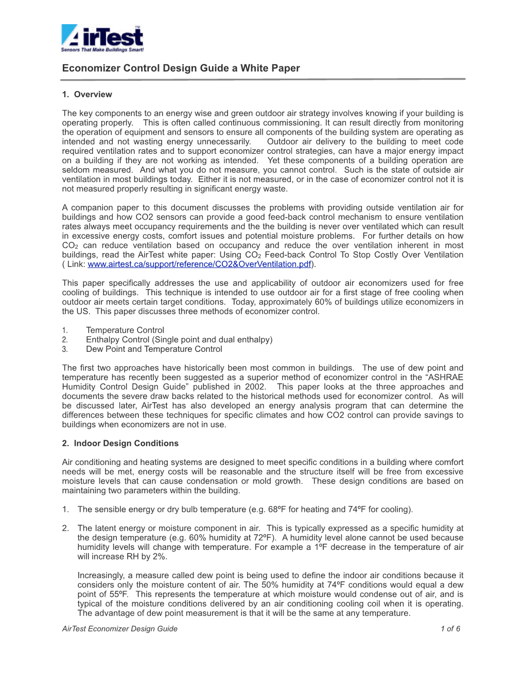 Airtest Dew Point Economizer Guide