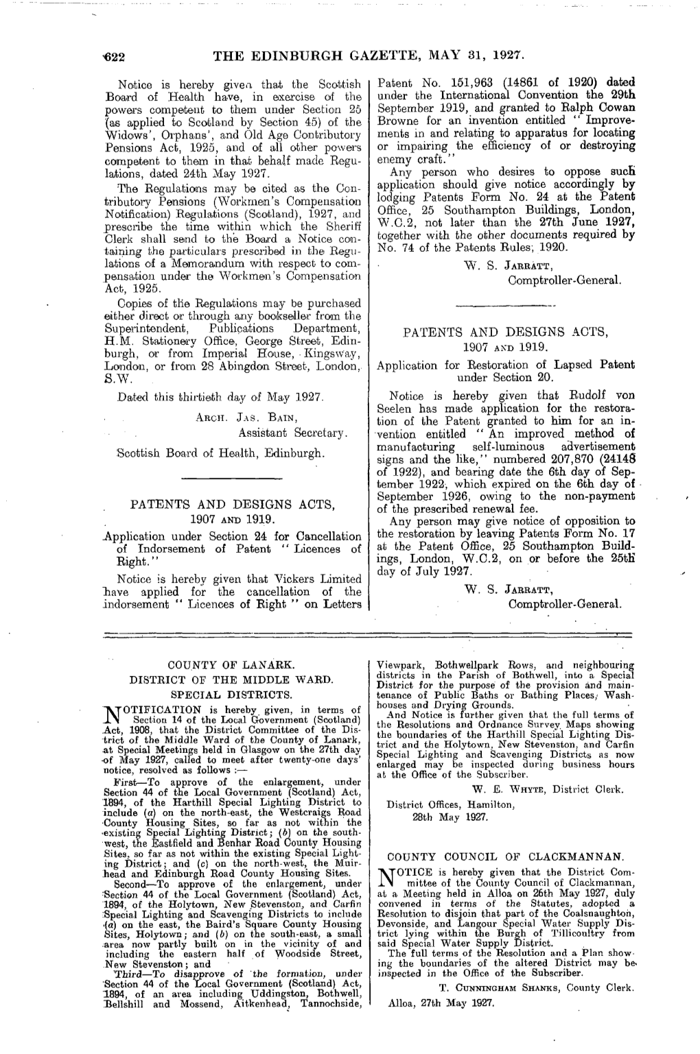 The Edinburgh Gazette, May 31, 1927
