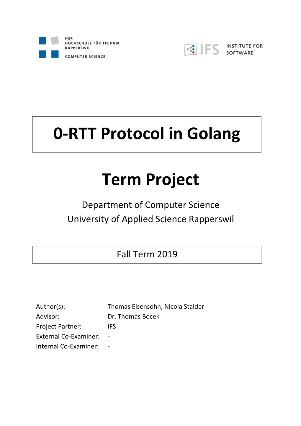 0-RTT Protocol in Golang Term Project