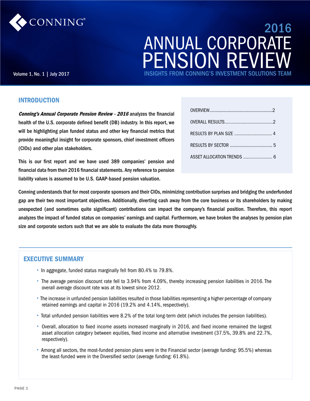 PENSION REVIEW Volume 1, No