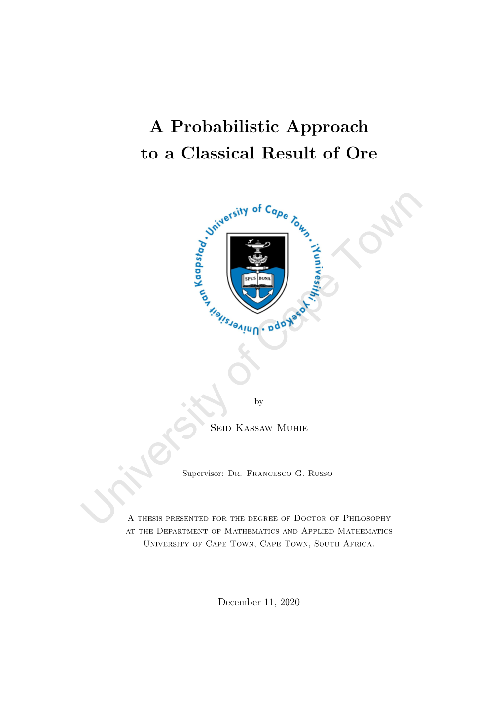 A Probabilistic Approach to a Classical Result of Ore