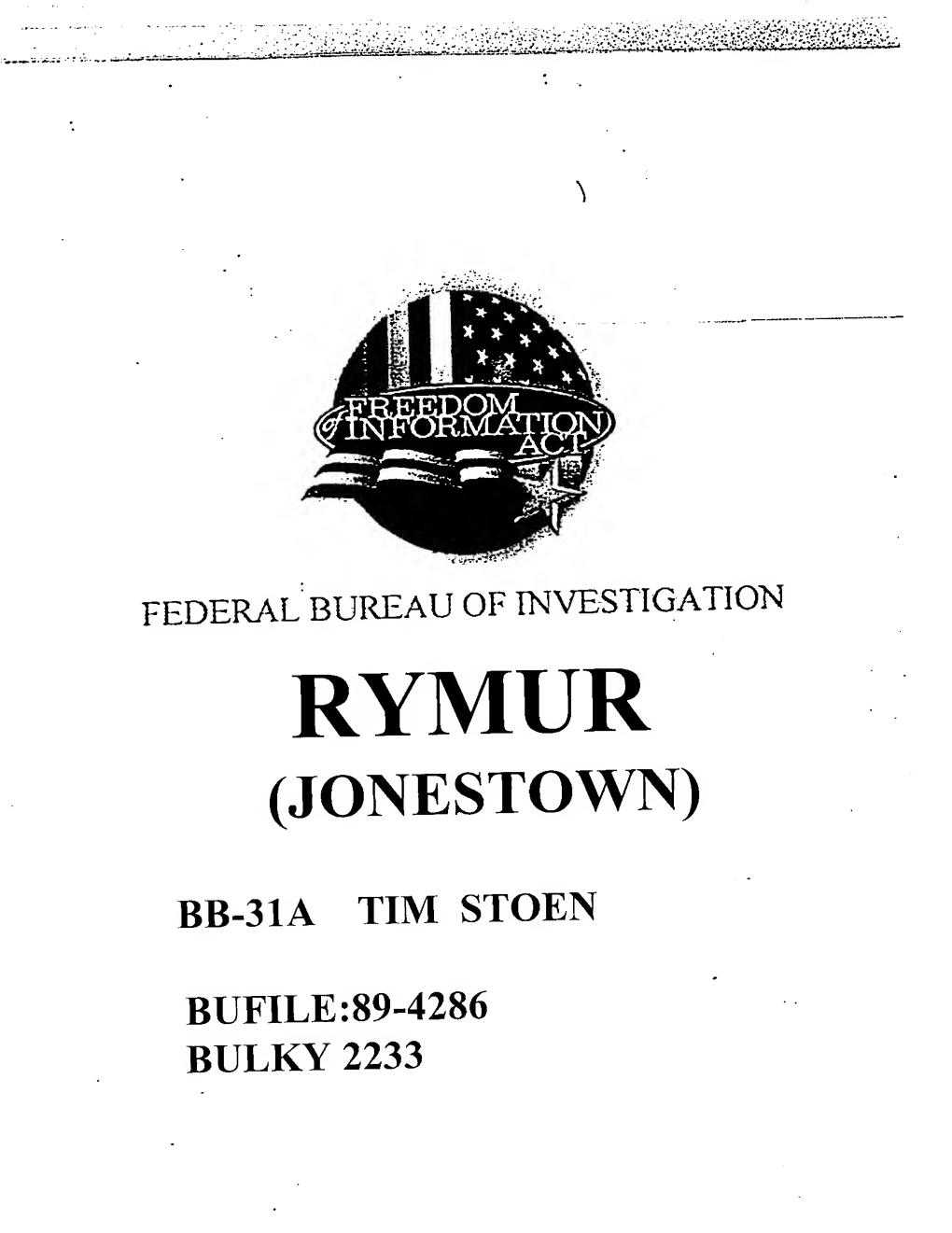 Jonestown FBI Files