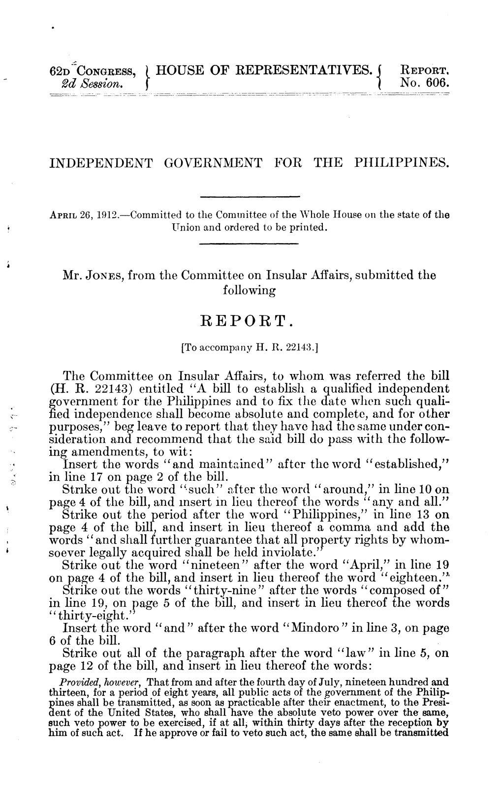 Independent Government for the Philippines