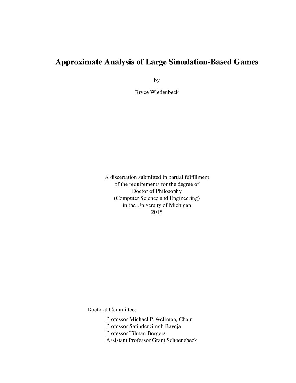 Approximate Analysis of Large Simulation-Based Games