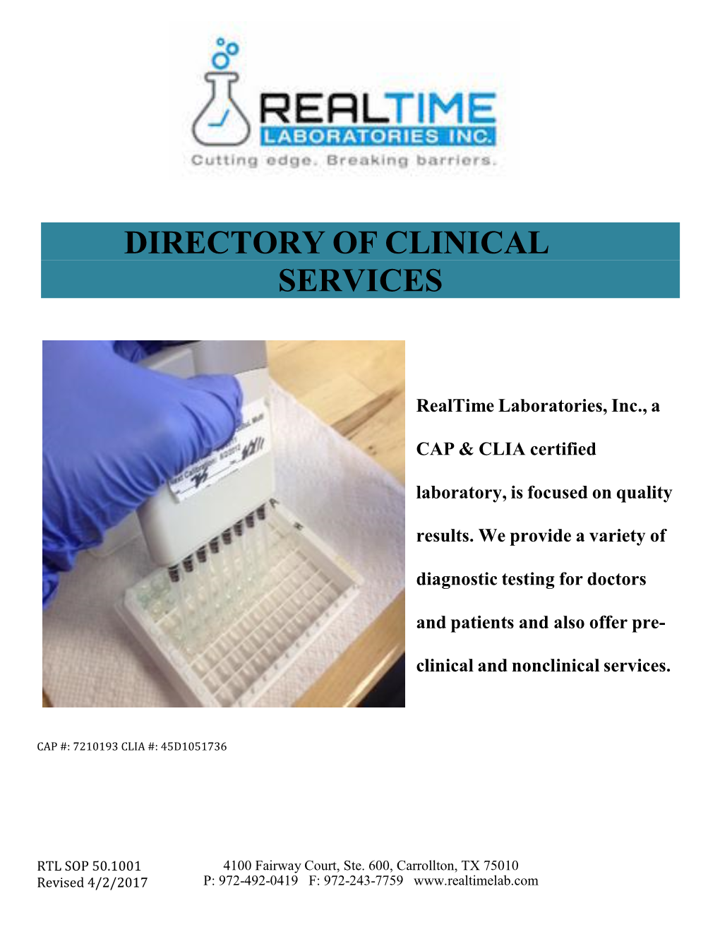 Directory of Clinical Services