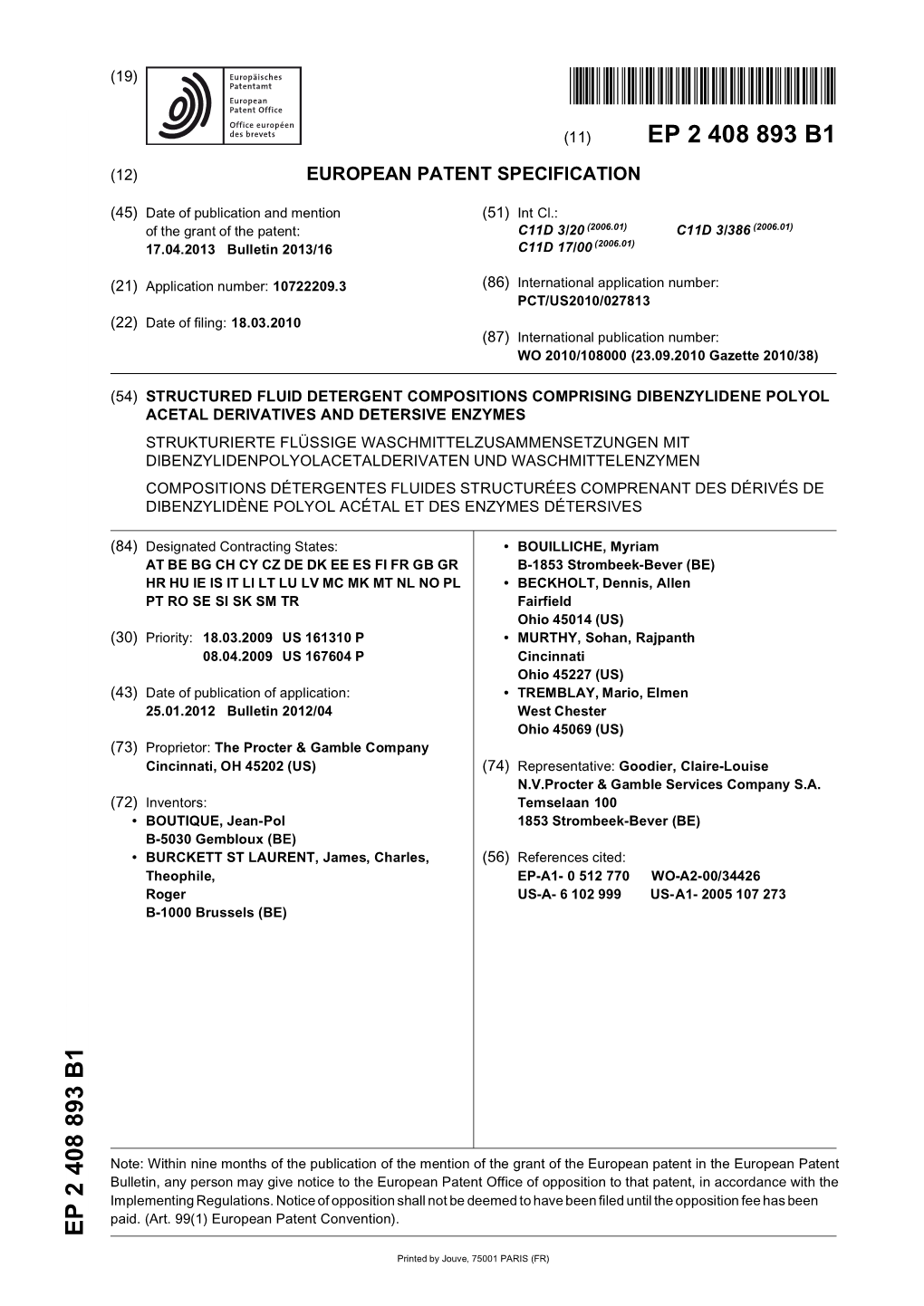 Structured Fluid Detergent Compositions Comprising