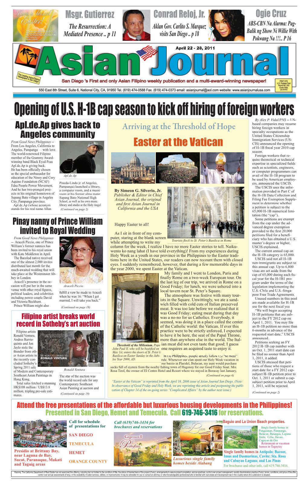 Opening of U.S. H-1B Cap Season to Kick Off Hiring of Foreign Workers by Alex P