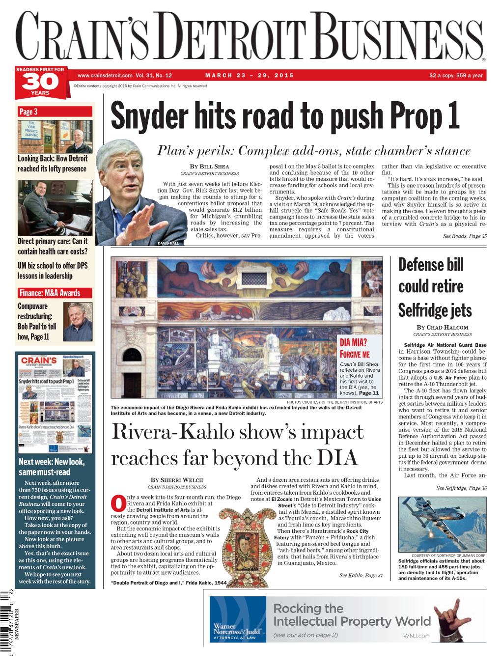 Snyder Hits Road to Push Prop 1