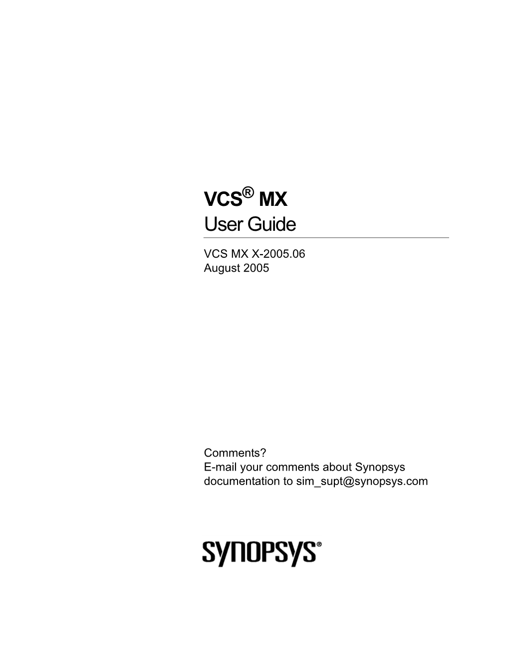 VCS MX User Guide, X-2005.06