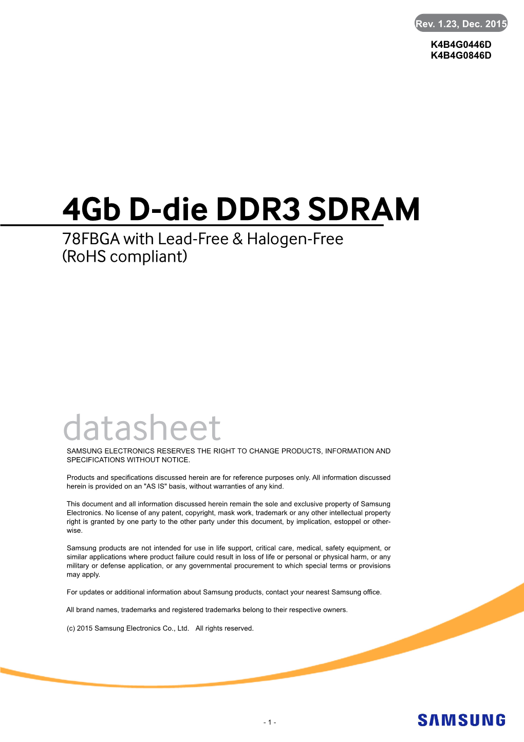 Datasheet DDR3 SDRAM Revision History