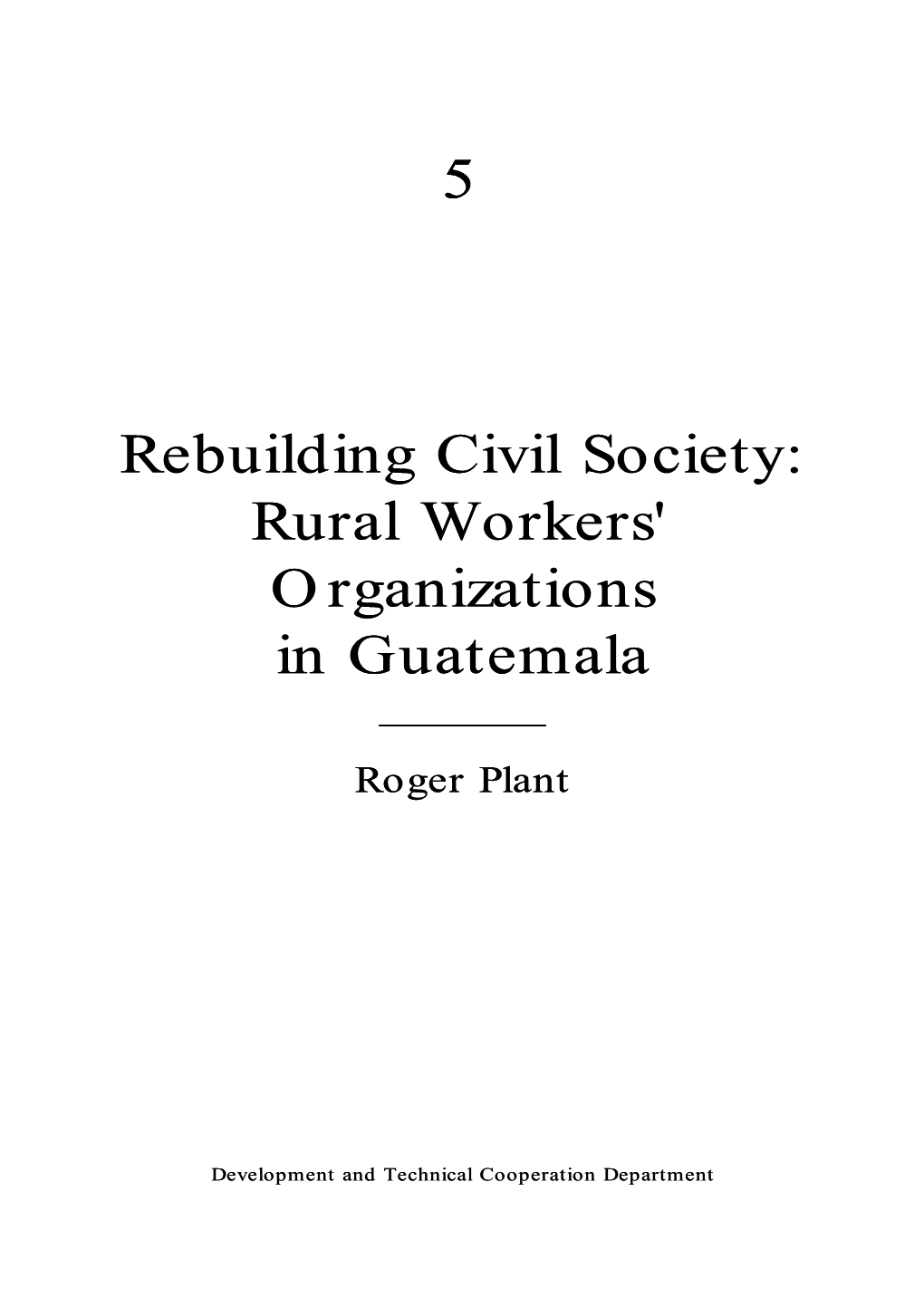 Rural Workers' Organizations in Guatemala