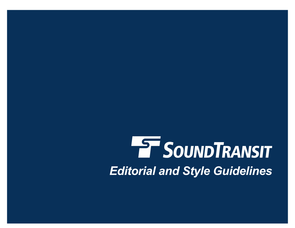Sound Transit Editorial Style Guide