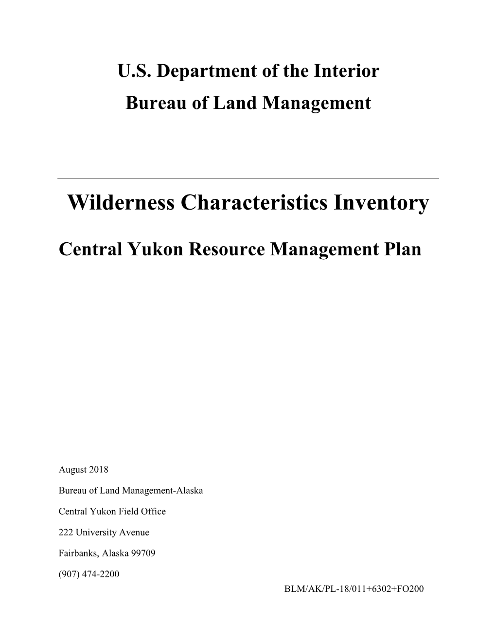 Wilderness Characteristics Inventory