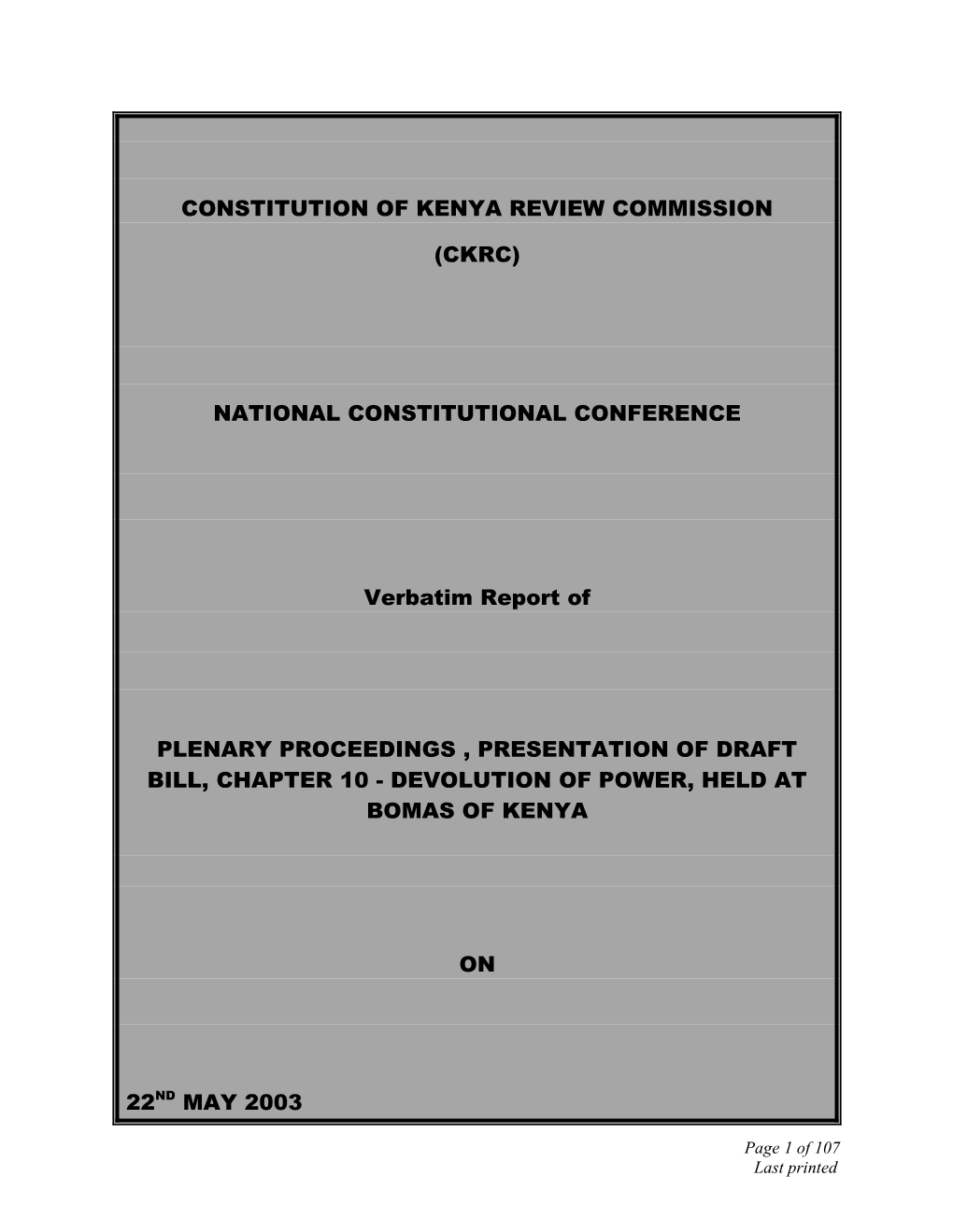 Constitution of Kenya Review Commission