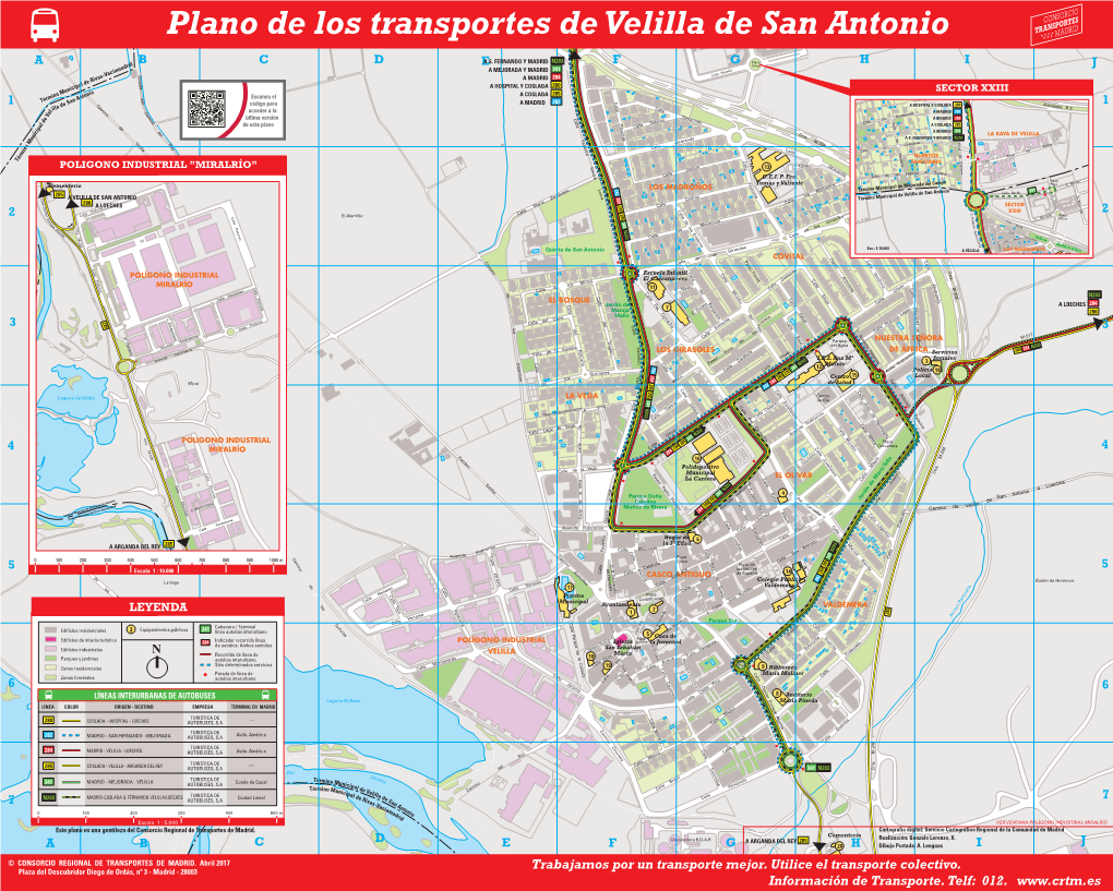Plano De Los Transportes De Velilla De San Antonio