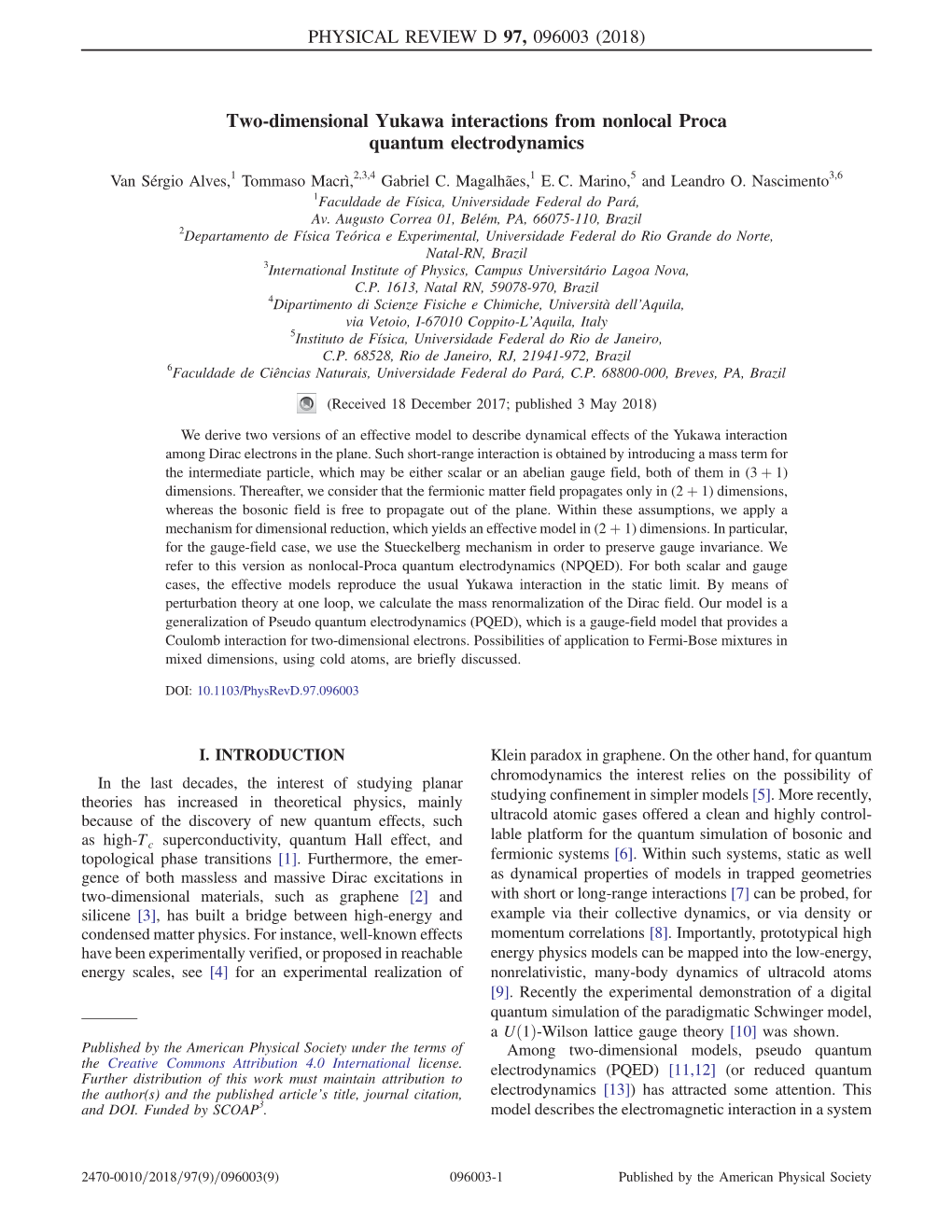 Two-Dimensional Yukawa Interactions from Nonlocal Proca Quantum Electrodynamics