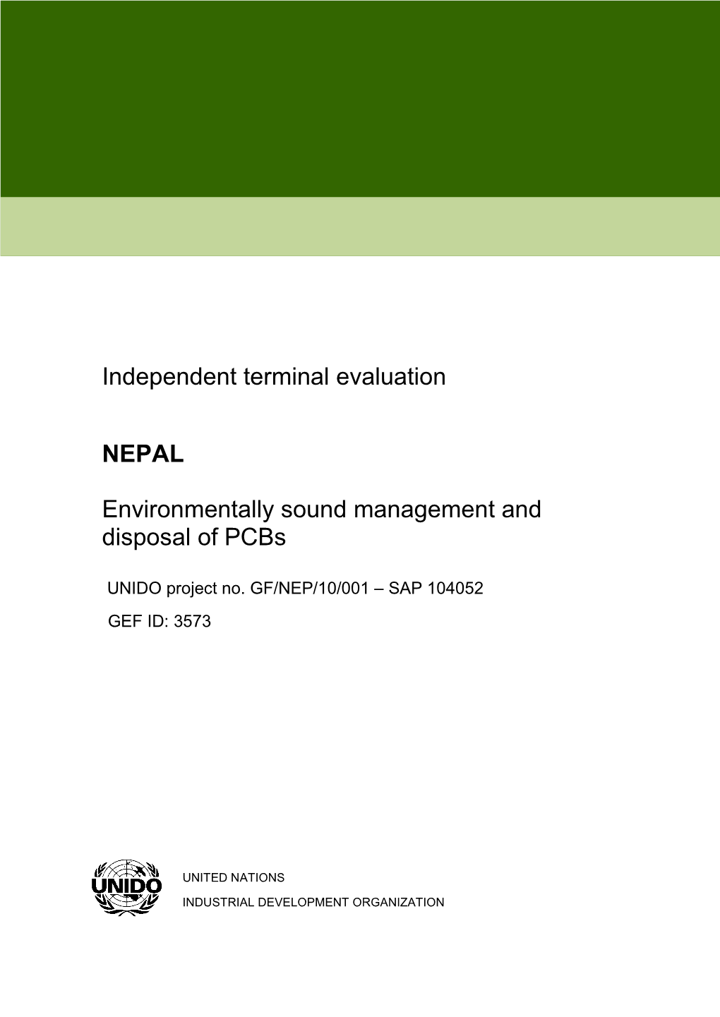 Independent Terminal Evaluation NEPAL Environmentally Sound