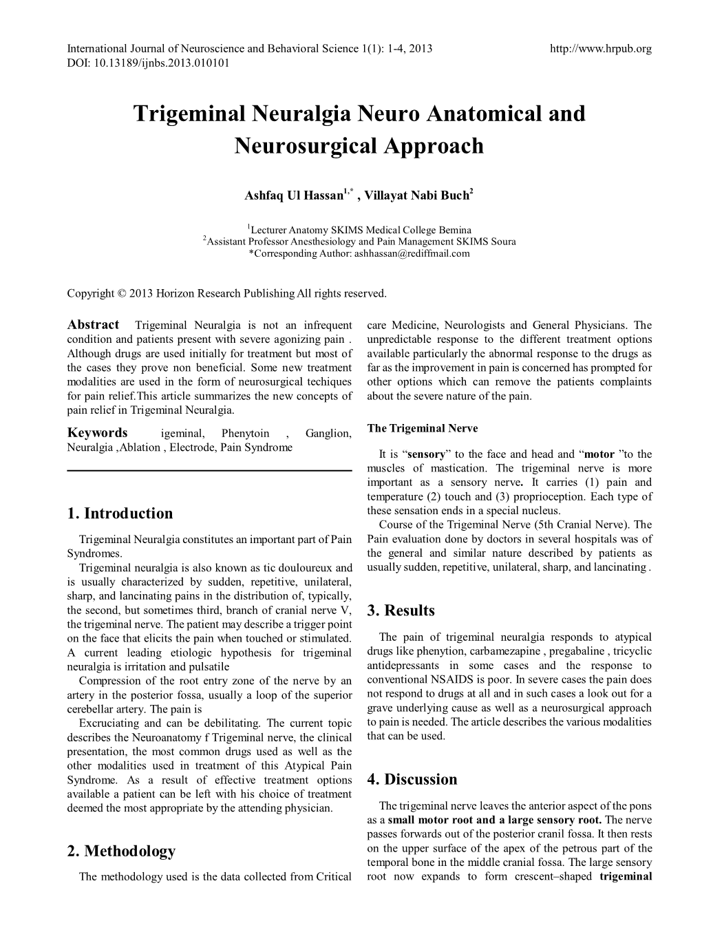Trigeminal Neuralgia Neuro Anatomical and Neurosurgical Approach