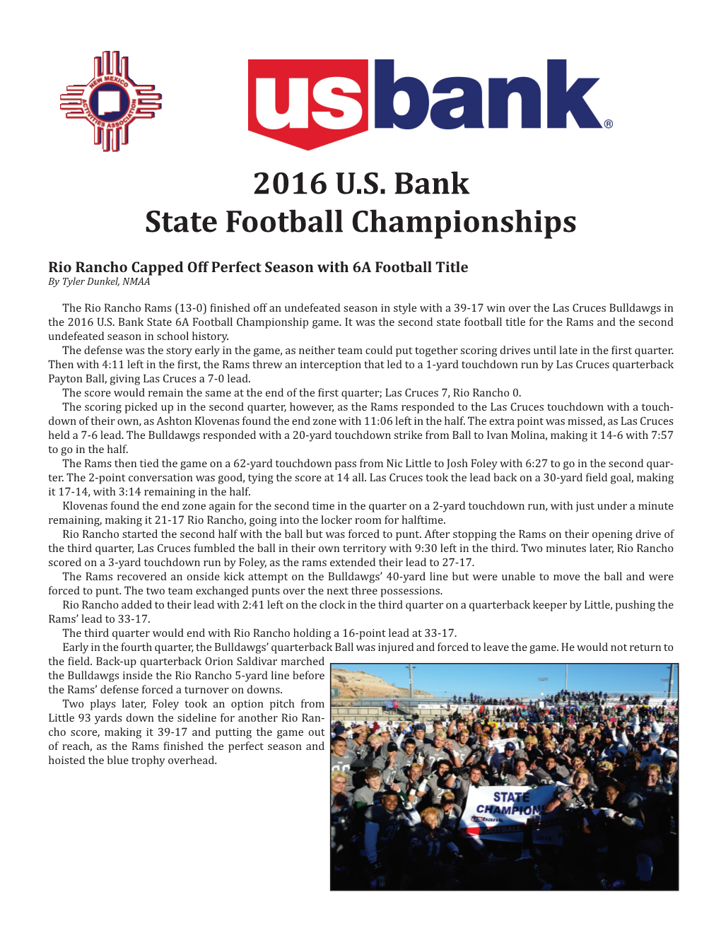 2016 U.S. Bank State Football Championships