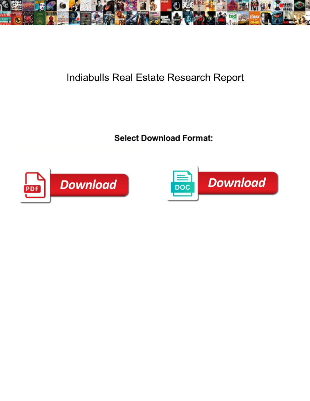 Indiabulls Real Estate Research Report