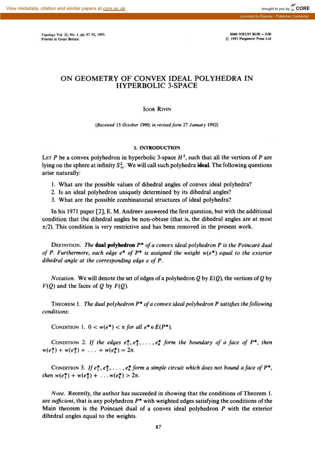 On Geometry of Convex Ideal Polyhedra in Hyperbolic 3-Space